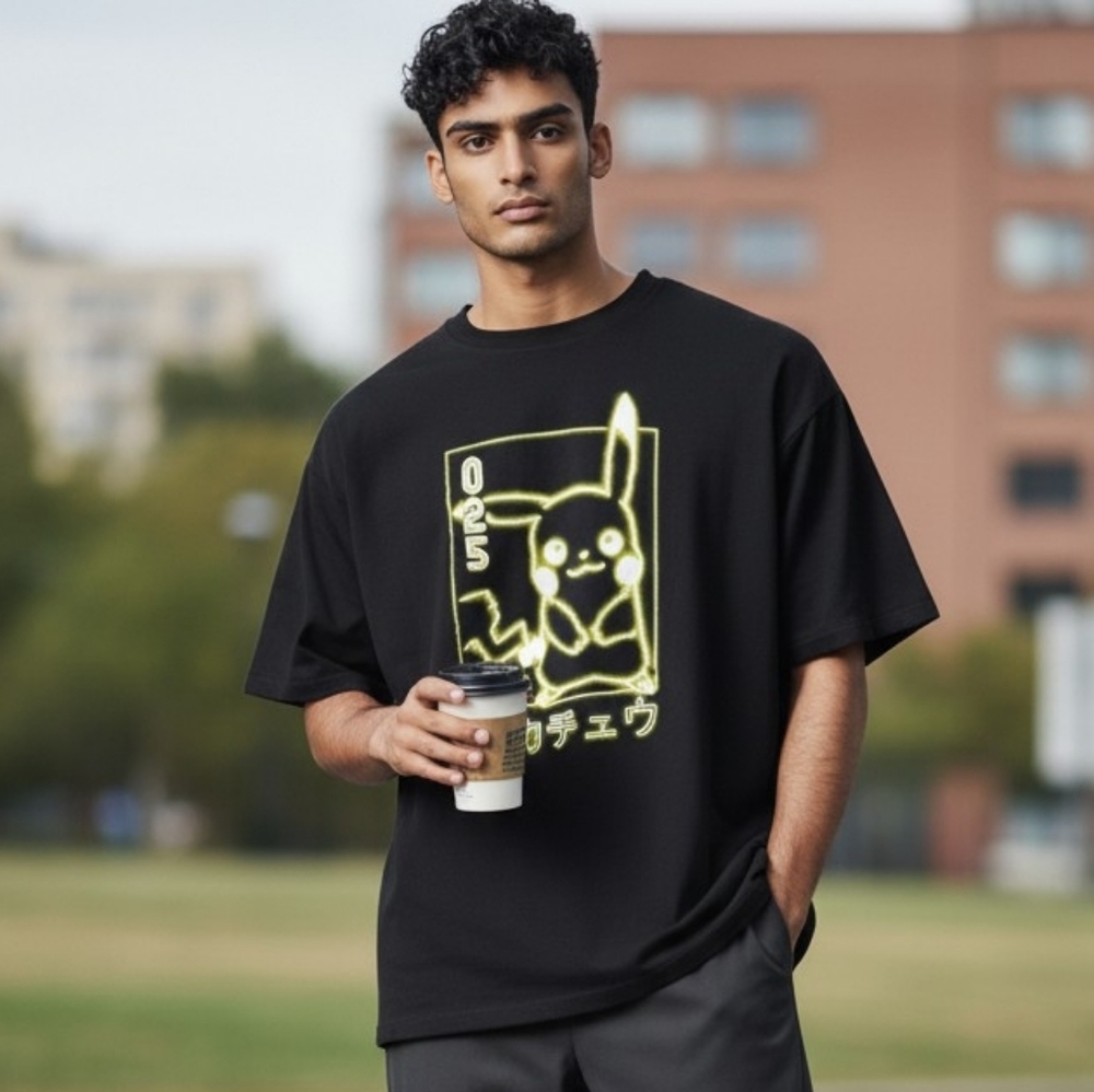 Pokemon Black and Yellow Pikachu Short Sleeve Tee